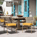 Patio Chair Cushions 19 X 19 X 4 Inch Waterproof Outdoor Seat Cushions for Patio Furniture, Outdoor Sofa Couch Pads with Ties & Handle, Set of 2, Yellow by GreenHaven Gardens