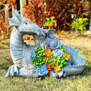 Solar Dragon Statue with LED Lights, Dargon Lover Gifts with Succulent and 6 LED Lights for Outdoor,Solar Dragon Decor for Yard, Garden and Patio, Unique Garden Statue for Mom Grandma by CozyNest Decor