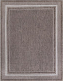 Unique Loom Outdoor Border Collection Area Rug - Soft Border (7' 10" x 10' Rectangle Brown/Ivory) by GreenHaven Gardens