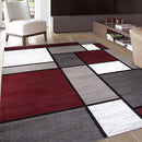 Rugshop Contemporary Modern Boxes Area Rug 3'3" x 5' Red by TinyTreasures Baby Boutique