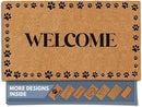 Barnyard Designs Natural Coco Coir Heavy Duty Backing Doormat - Large Cute Non-Slip Front Door Welcome Mat for Outside Entrance or Porch Entry, Brown (17x30, Welcome Paws) by CozyNest Decor