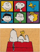 Gertmenian Peanuts Snoopy Coir Doormat - 2x3 Welcome Mat (2-Pack), Ideal for High Traffic Areas in Front Door, Garage, Entryway - House/Peanut Patch, 80003 by CozyNest Decor