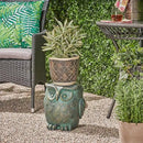 Christopher Knight Home Agnes Owl Garden Stool, Lightweight Concrete, Gold Patina Finish by CozyNest Decor