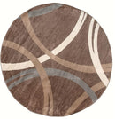 Rugshop Modern Wavy Circles Design 6' 6" (6' 6" Diameter) Brown by TinyTreasures Baby Boutique