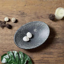 Oval Ceramic Decorative Bowl, Key Dish for Entryway Table, Small Home Decor Accent, Trinket Tray for Office Home Decor Gift (10'' Snowflake Gray without Glaze Layer) by CozyNest Decor