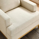 Oversized Accent Chair for Living Room, Modern Upholstered Reading Armchair for Bedroom, Comfy Chair for Apartment, Single Sofa for Small Space with Rubberwood Base by CozyNest Decor