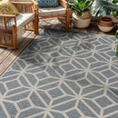 Rugshop Contemporary Geometric Indoor/Outdoor Area Rug 4' X 6' Blue by GreenHaven Gardens
