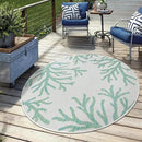 Keen Home Design Terrace Outdoor Round Rug - 8ft Round Washable Indoor/Outdoor Rug for Patio, Kitchen, Balcony, Beach, Garden, Deck and Porch, Size: 7'7" Round by CozyNest Decor