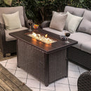 Nuu Garden 43 Inch Propane Fire Pit Table, CSA Certified 50,000 BTU Outdoor Patio Propane Fire Pit Table with 7 lbs Glass Stone and Removable Lid, Aluminum Tabletop, Water-Proof Oxford Cover, Brown by GreenHaven Gardens