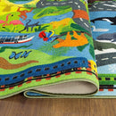 KC Cubs 5x7 Animal Safari Toy Car Road Rug – Educational Play Mat Carpet for Kids, Toddlers, Nursery, Classroom, Playroom, Baby Daycare, Boys & Girls by TinyTreasures Baby Boutique