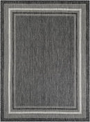 Unique Loom Outdoor Border Collection Area Rug - Soft Border (5' 3" x 7' 1" Rectangle Black/Ivory) by GreenHaven Gardens
