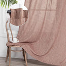 MYSKY HOME Living Room Curtains for Windows, Linen Look Texture Semi Sheers Boho Drapes Extra Long Floor Length Curtain Panels Soft Cotton Fabric, 50 x 108 Inch, Brick Red, 2 PCs by CozyNest Decor