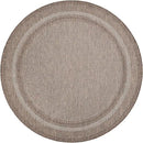Unique Loom Outdoor Border Collection Area Rug - Soft Border (7' 10" Round Brown/Ivory) by GreenHaven Gardens