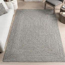 nuLOOM 5' Round Solid Hand Braided Indoor/Outdoor Area Rug, Pet-Friendly, High Traffic, Weather Resistant, for Patio, Balcony, Bedroom, Living, Dining Room, Wynn Salt and Pepper by GreenHaven Gardens