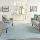 Nourison Positano Indoor-Outdoor Aqua 4' x 6' Area Rug, Easy Cleaning, Non Shedding, Bed Room, Living Room, Dining Room, Backyard, Deck, Patio (4x6) by GreenHaven Gardens