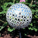 Sunnydaze 10-inch Gazing Ball for Garden - Crackled Glass Mosaic Gazing Globe for Outside - Mirrored Diamond Mosaic - 2-Pack by CozyNest Decor