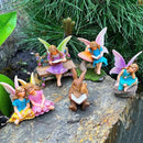 Mood Lab Fairy Garden - Miniature Reading Fairies Figurines Set - Statues & Accessories Decor Kit of 6 pcs by CozyNest Decor