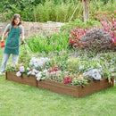 Yaheetech 8×4ft Wooden Horticulture Raised Garden Bed Divisible Elevated Planting Planter Box for Flowers/Vegetables/Herbs in Backyard/Patio Outdoor, 93 x 48 x 10in, Dark Brown by GreenHaven Gardens