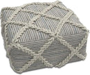 SIMPLIHOME Cowan Contemporary Square Pouf in Grey, Natural Handloom Woven for the Living Room, Bedroom and Kids Room by CozyNest Decor