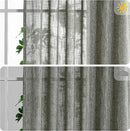 MYSKY HOME 90 Inches Long Living Room Curtains Farmhouse Light Filtering Privacy Curtain Drapes for Patio Door, Linen Look Texture Fabric Bohemian Draperies Soft Touch, 100x90, Olive Green, 1 Panel by CozyNest Decor