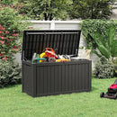 KAMABOKO Outdoor Storage Box, 150 Gallon Large Outdoor Resin Deck Box, Storage Waterproof Boxes Lockable Lid for Garden Tools, Pool Supplies, Patio Furniture and Cushions, Black by GreenHaven Gardens