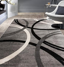 Rugshop Modern Wavy Circles Design Area Rug 6'6" x 9' Gray by TinyTreasures Baby Boutique