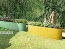 9-in-1 Galvanized Raised Garden Beds Outdoor // 8×2×2.5 ft Modular Planter for Gardening, Vegetables, Flowers // 32" Extra Tall Metal Raised Garden Bed (Yellow) // Patented Design Planter Box by GreenHaven Gardens