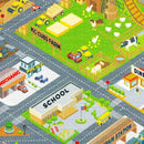 KC Cubs 3x5 Country Farm Construction Car Road Street Rug – Educational Carpet Play Mat for Kids, Toddlers, Nursery, Classroom, Playroom, Baby Daycare by TinyTreasures Baby Boutique