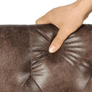 24'' Leather Ottoman with Storage Rectangle Foot Rest Ottomans Stool for Living Room(Brown,Leather Texture) by CozyNest Decor