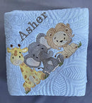 Personalized Baby Blanket Baby Quilt Monogrammed Blankets for Boys and Girls Embroidered Baby Gifts (Elephant & Balloons) Crib by TinyTreasures Baby Boutique