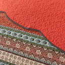 NEWLAKE Cotton Bedspread Quilt Sets - Reversible Patchwork Coverlet Set, Red Striped Jacquard Pattern, Oversized King Size by CozyNest Decor