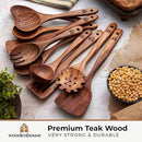 Wooden Spoons for Cooking, 10 Pcs Wooden Cooking Utensils Set – Wooden Utensil Set for Nonstick Pans & Cookware – Teak Wood - Sturdy, Lightweight & Heat Resistant by CozyNest Decor