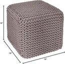 REDEARTH Cube Hand Knitted Pouf - Foot Stool Ottoman - Cord Boho Pouffe - Poof Accent Stuffed Table or Footrest for Living Room - Nursery - Bedroom - Patio - 100% Cotton (16" x 16" x 16") - Taupe by CozyNest Decor