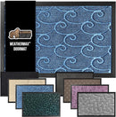 GORILLA GRIP 100% Waterproof All-Season WeatherMax Doormat, 72x24, US Designed Natural Rubber, Stain and Fade Resistant, Low Profile Indoor Outdoor Door Mats, Easy Clean Patio Mat, Ocean Blue Waves by CozyNest Decor