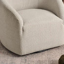 KINWELL 32" Wide Modern Boucle Swivel Barrel Chairs Set of 2, No Assembly Round Upholstered Swivel Accent Armchairs for Living Room, Bedroom (Oatmeal) by CozyNest Decor