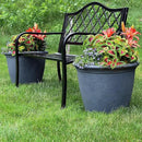 Sunnydaze 20-Inch Anjelica Large Plastic Pot for Plants - Outdoor Polyresin Round Planter with Drillable Drainage Holes - Slate - 2pk by CozyNest Decor