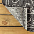 JONATHAN Y SMB106G-8 Charleston Vintage Filigree Textured Weave Indoor Outdoor Area Rug Classic Coastal Easy Cleaning Bedroom Kitchen Backyard Patio Non Shedding, 8 X 10, Black/Gray