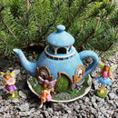 Mood Lab Fairy Garden Miniature Teapot House Kit - Figurines and Accessories Set of 4 pcs - 7.1 Inch Tall House by GreenHaven Gardens