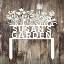 Custom Flowers Metal Garden Decor, Sign for Flower Beds, Personalized Flowers Garden Sign with Stakes, Metal Yard Art, Gift for Grandmother, Patio Decor, Farmhouse Decorations, Mom Gift by CozyNest Decor