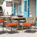 Patio Chair Cushions 22 X 22 X 4 Inch Waterproof Outdoor Seat Cushions for Patio Furniture, Outdoor Sofa Couch Pads with Ties & Handle, Set of 2, Orange by GreenHaven Gardens