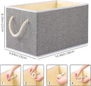 Yawinhe Foldable Fabric Storage Cubes 3-Pack, Collapsible Bins with Rope Handle, Large Closet Organizers for Shelves, Closets, Clothes, 14.96''Lx9.84''Wx8.26''H, Grey by TinyTreasures Baby Boutique