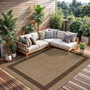 CAMILSON Outdoor Rug 8x10 - Modern Outside Rugs for Patios Porches Waterproof Durable Washable Non-Shedding, Easy-to-Clean Indoor Outdoor Area Carpet (8 x 10, Bordered - Jute) by CozyNest Decor