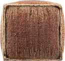 Mark&Day Pouf Ottoman, Lanzenkirchen Natural Fiber Burnt Orange Cube Pouf Foot Rest for Living Room, Bedroom and Boho Home Decor (16"x16"x16") by CozyNest Decor