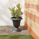 PL20SL Classic Traditional Plastic Urn Planter Indoor/Outdoor, 10" x 12", Brushed Silver by GreenHaven Gardens