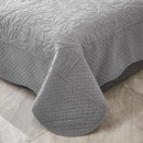 MarCielo 3-Piece 100% Cotton Oversized Bedspread Lightweight Quilt Coverlet Embroidery Farmhouse Bedding Set T0 (Light Grey, Twin (68"x86")) by CozyNest Decor