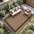 CAMILSON Outdoor Rug 8x10 - Modern Outside Rugs for Patios Porches Waterproof Durable Washable Non-Shedding, Easy-to-Clean Indoor Outdoor Area Carpet (8 x 10, Bordered - Jute) by GreenHaven Gardens