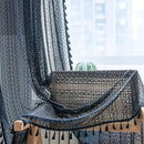 Sutuo Home Black Boho Curtain 84 Inches Length, Sheer Crochet Lace Handmade Tassels Knitted Window Treatment Vintage Rustic Bohemian Farmhouse Drape for Bedroom Rod Pocket 1 Panel 59" W x 84" L by CozyNest Decor