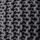 REDEARTH Round Pouf Foot Stool Ottoman - Cotton Hand Knitted Dori Pouffe - Cord Boho Home Décor - Stuffed Cable Poof for Living Room - Bedroom (19.5"x19.5"x14") - Dark Gray by CozyNest Decor