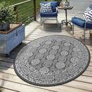 Keen Home Design Terrace Outdoor Round Rug - 8ft Round Washable Indoor/Outdoor Rug for Patio, Kitchen, Balcony, Beach, Garden, Deck and Porch, Size: 7'7" Round by CozyNest Decor