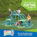 Eezy Peezy Mega Pyramid Monkey Bars Climbing Tower Active Outdoor Fun for Kids Ages 3 to 8 Years Old, Blue/Green by TinyTreasures Baby Boutique